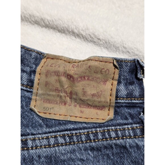 Levis 501 Jeans Womens Straight Classic Dark Wash Stretch Denim Button Fly 25x30 - Picture 2 of 13